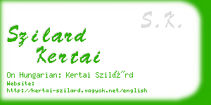 szilard kertai business card